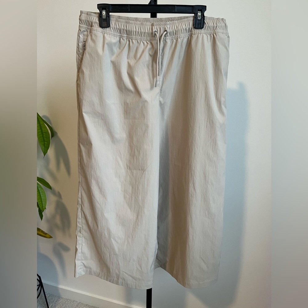 Athleta Midday Crop Poplin Wide Leg Pants Khaki XL - Picture 5 of 12